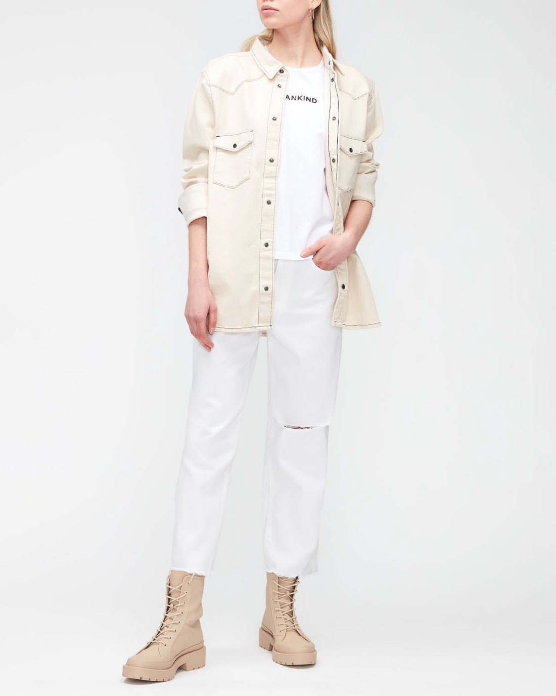 White The Modern Straight Simply White Distressed 7 For All Mankind