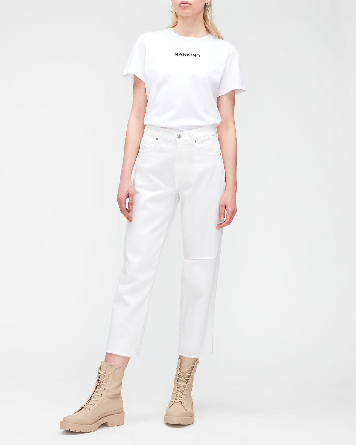 White The Modern Straight Simply White Distressed 7 For All Mankind