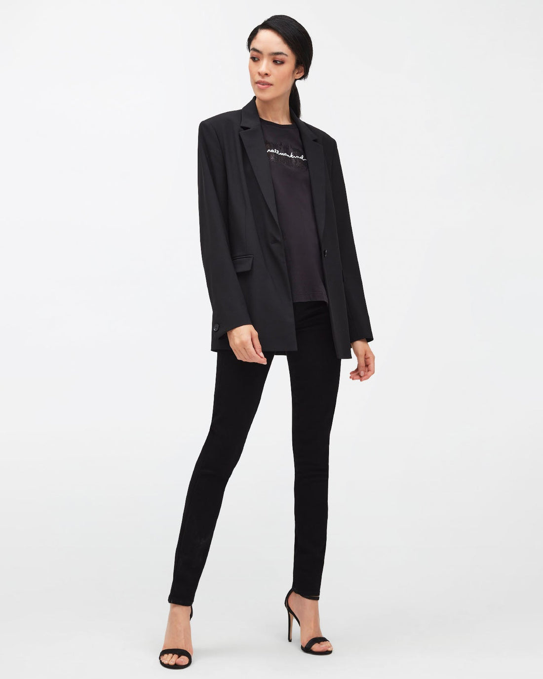 Black Sasha Slim Illusion Luxe Jet Black 7 For All Mankind