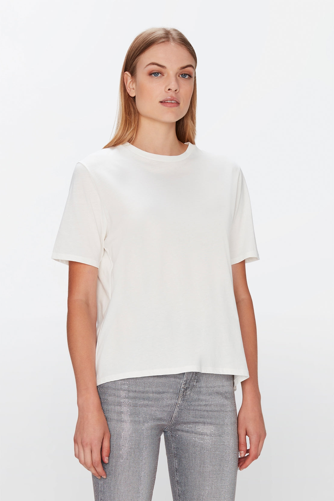 Cross Back Tee Cotton Milk 7 For All Mankind