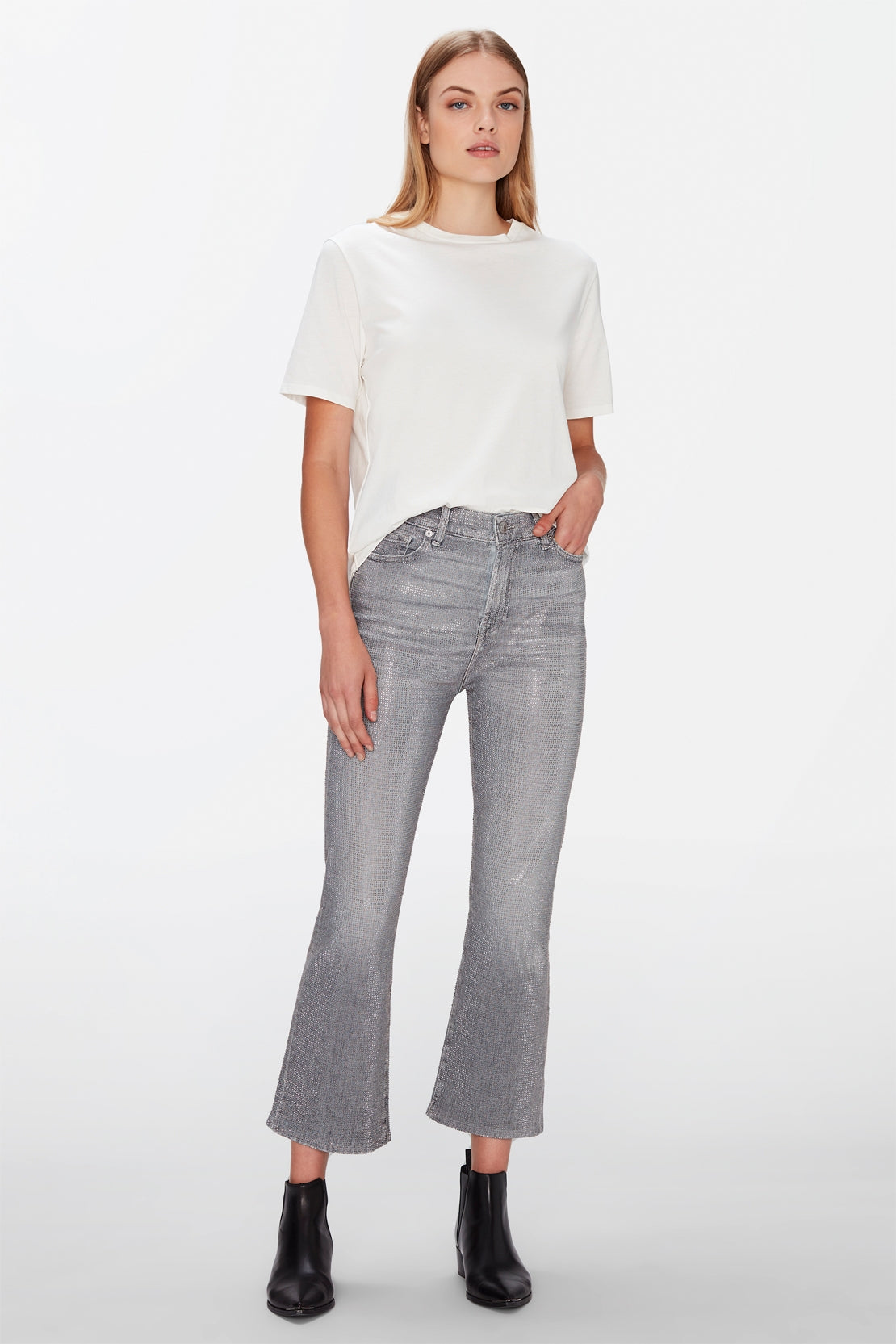 Cross Back Tee Cotton Milk 7 For All Mankind