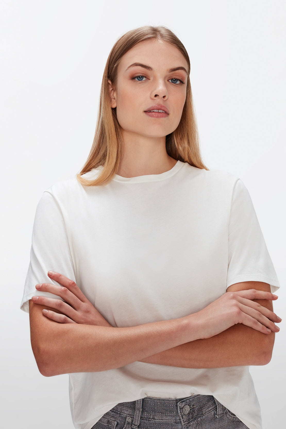 Cross Back Tee Cotton Milk 7 For All Mankind