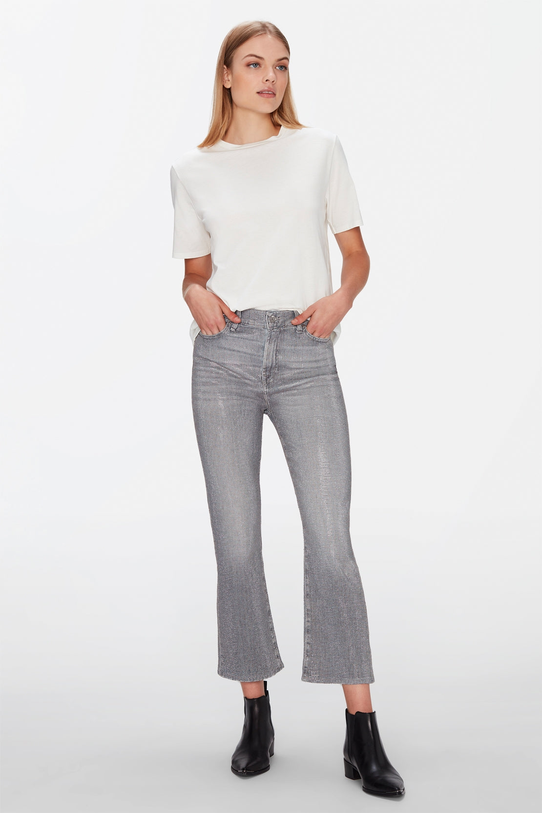 Cross Back Tee Cotton Milk 7 For All Mankind