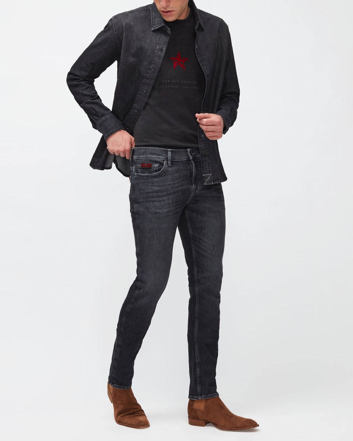 Dark Grey Ronnie Special Edition Stretch Tek Worldwide 7 For All Mankind