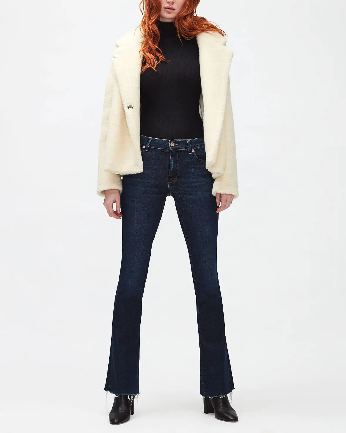 White Shearling Coat Wool Cotton Winter White - BEVAVA
