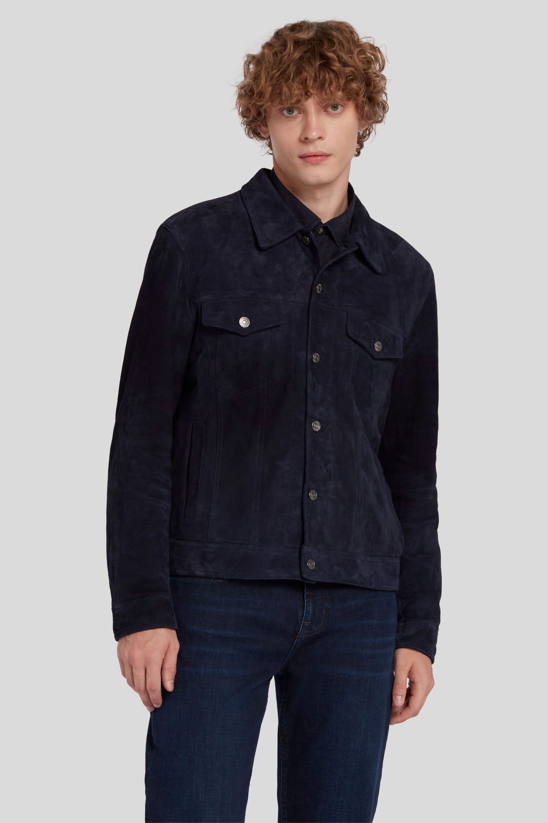 Trucker Jacket Suede Navy_JSEM1570NA_NA_01