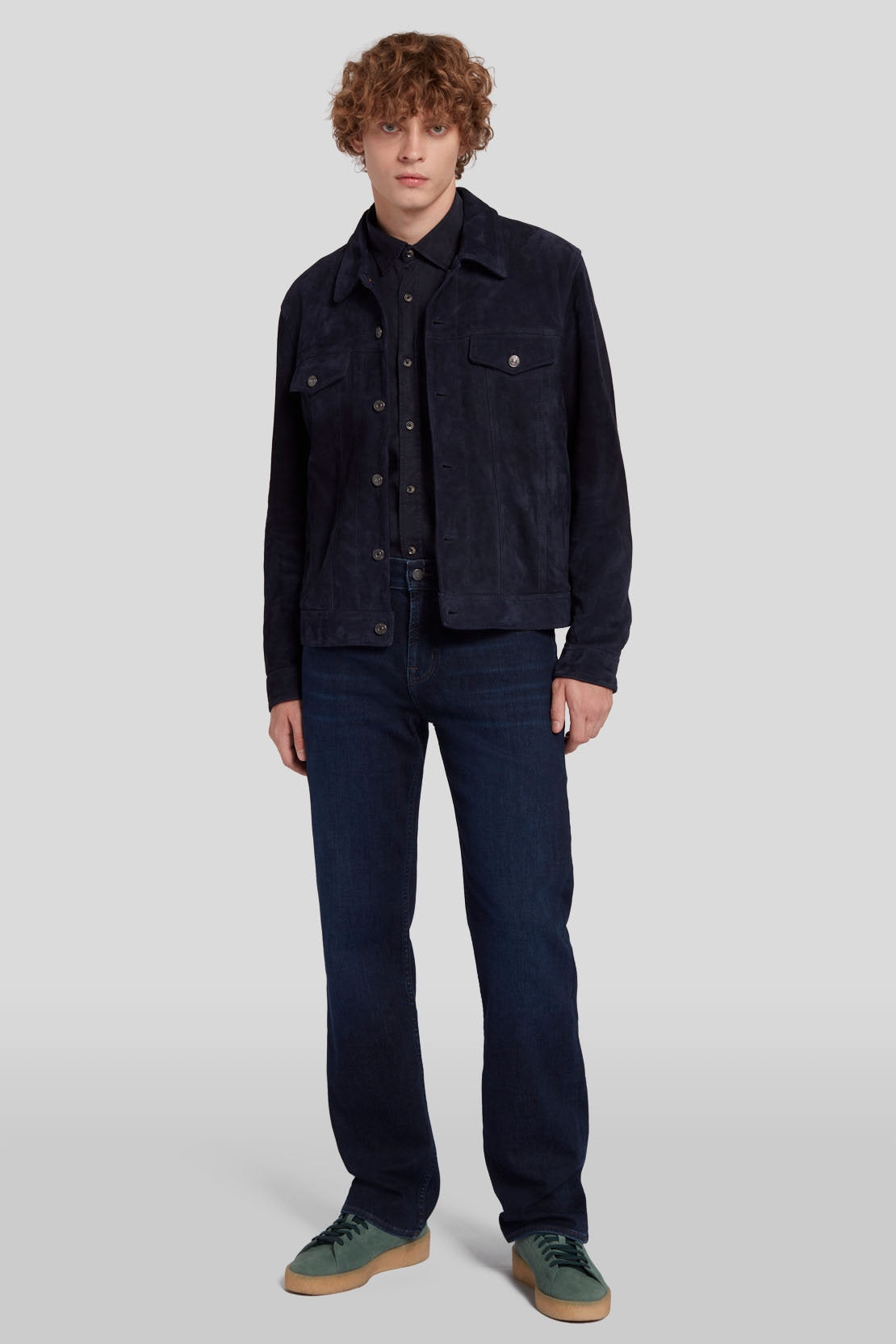 Trucker Jacket Suede Navy_JSEM1570NA_NA_02