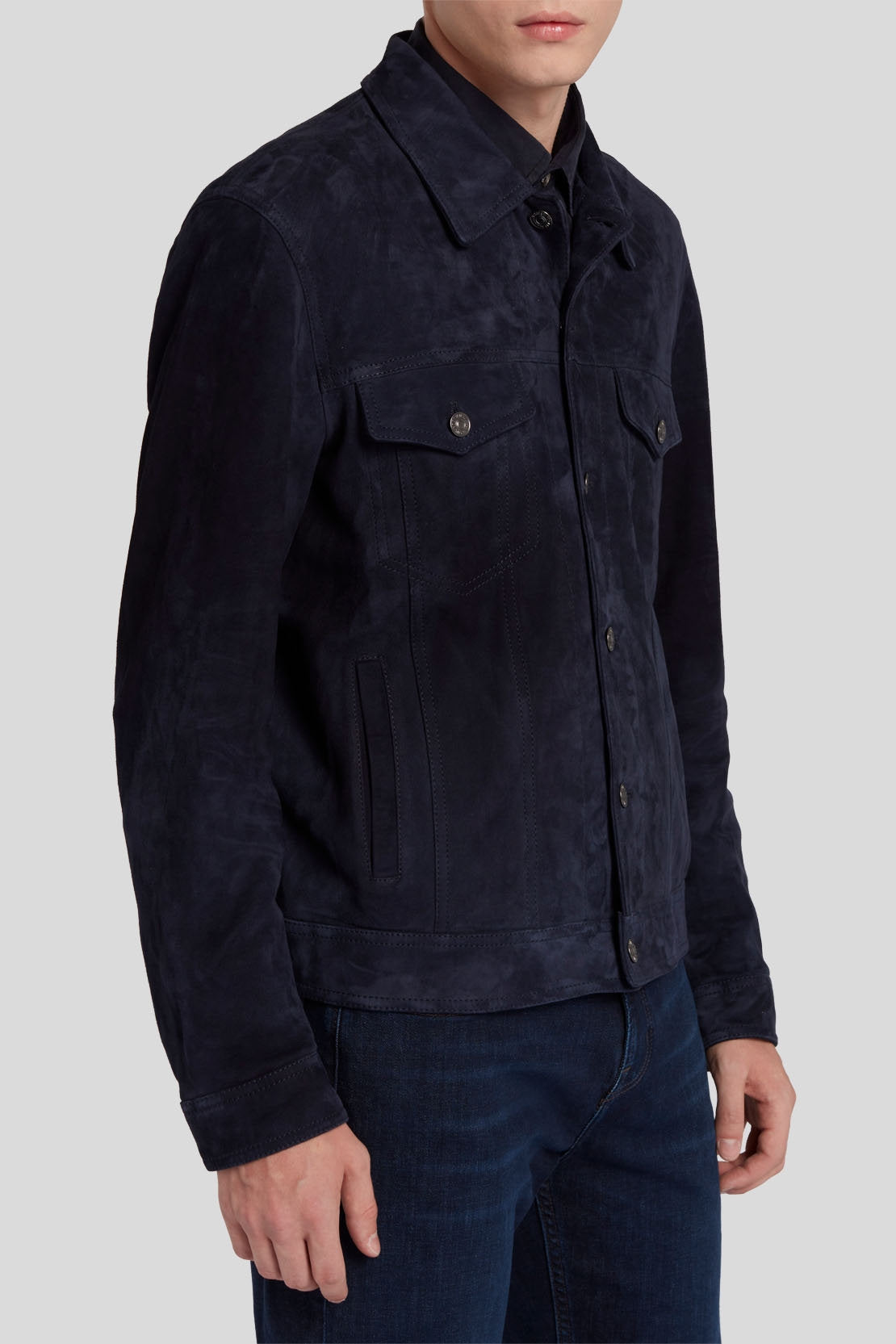 Trucker Jacket Suede Navy_JSEM1570NA_NA_06