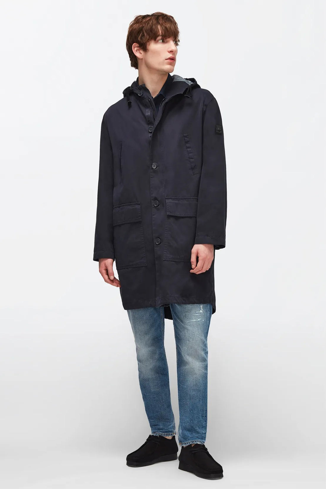 Parka Coat Cotton Navy