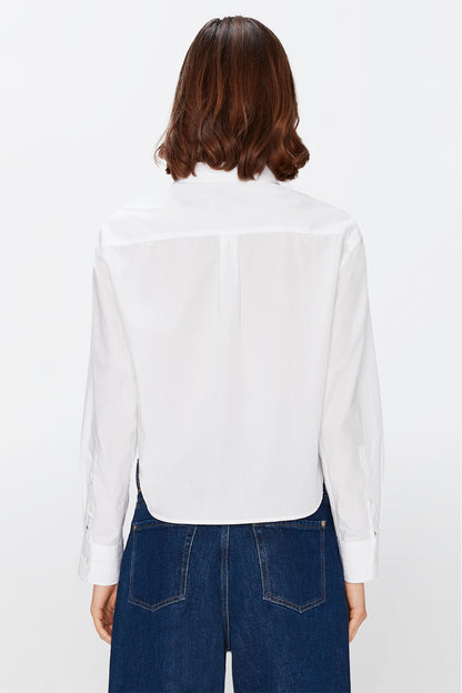 Cropped Shirt Popeline Optic