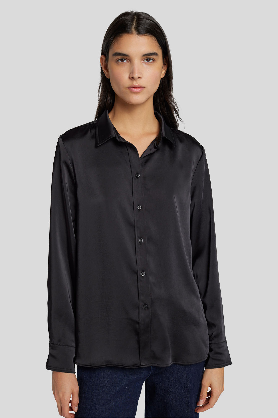 Satin Shirt Poly Satin Black_JSFL5580BK_BK_03