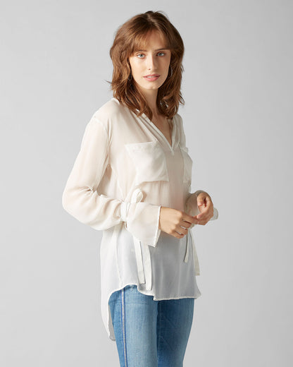 White Blouse Silk Off White