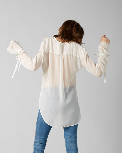 White Blouse Silk Off White