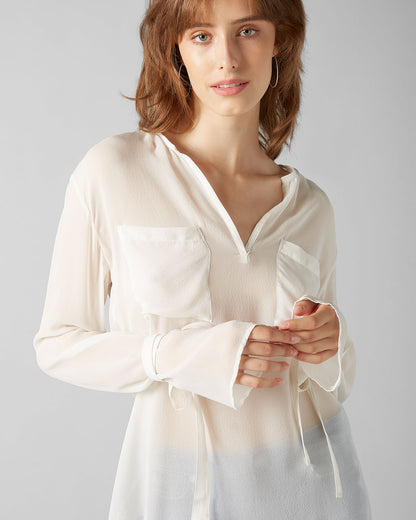 White Blouse Silk Off White