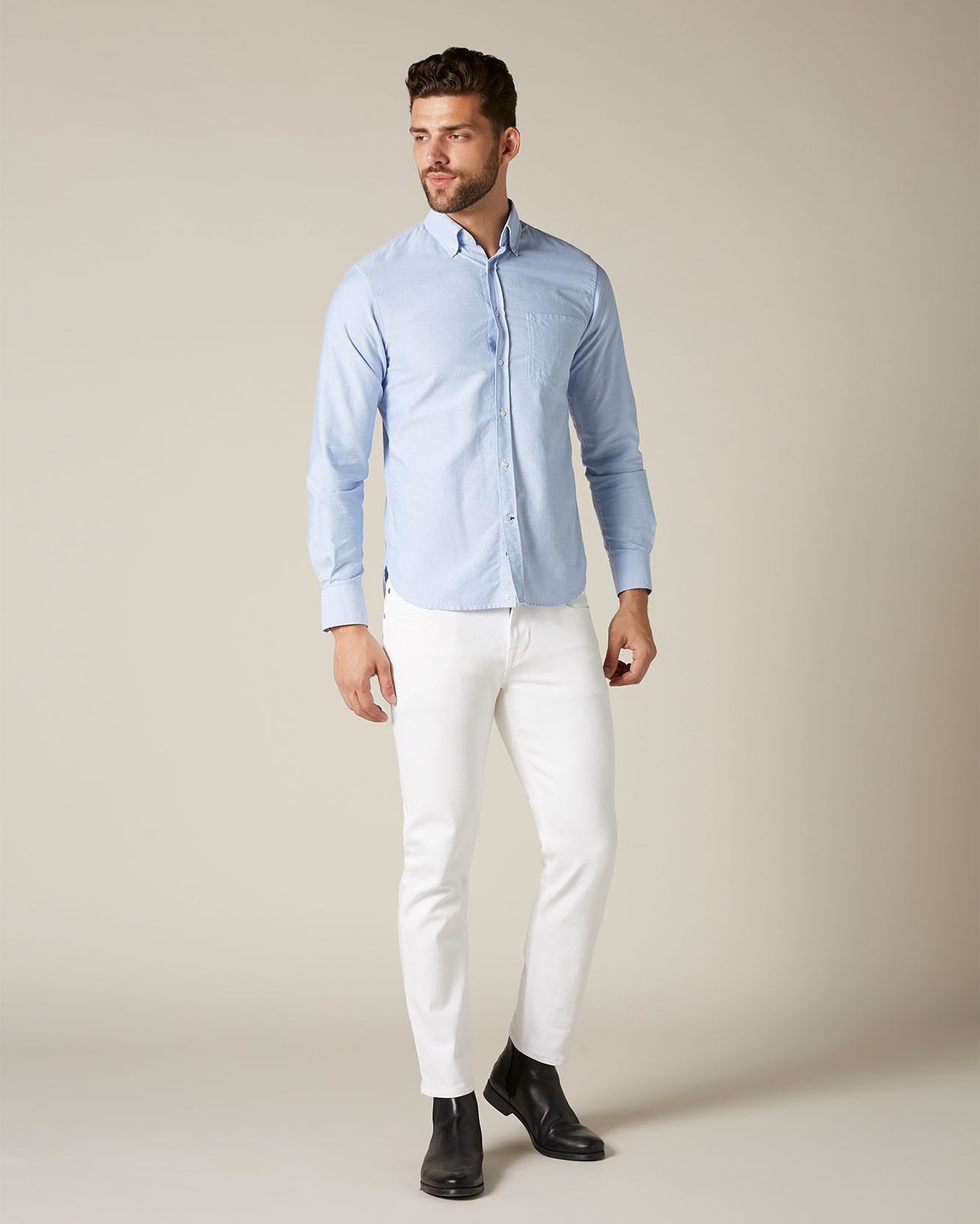 Light Blue Button Down Shirt Oxford Light Blue 7 For All Mankind