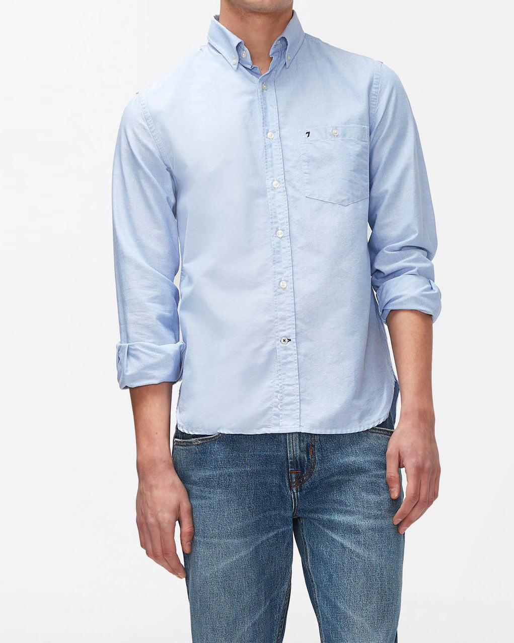 Button Down Shirt Oxford Light Blue 7 For All Mankind