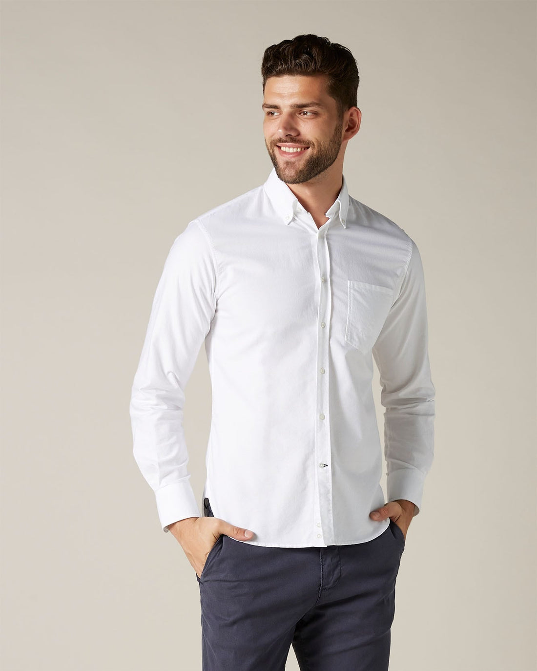 White Button Down Shirt Oxford White 7 For All Mankind