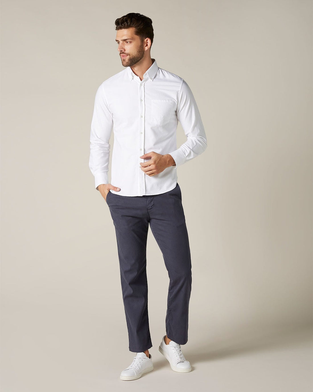 White Button Down Shirt Oxford White 7 For All Mankind