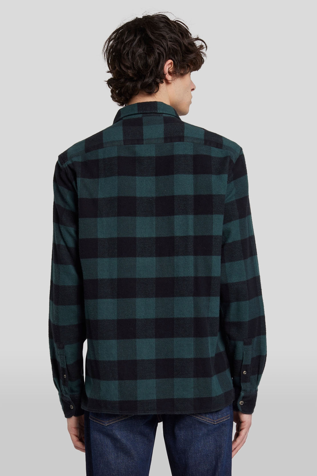 Overshirt Checkered Flannel Hunter Green_JSFM4360HG_HG_05