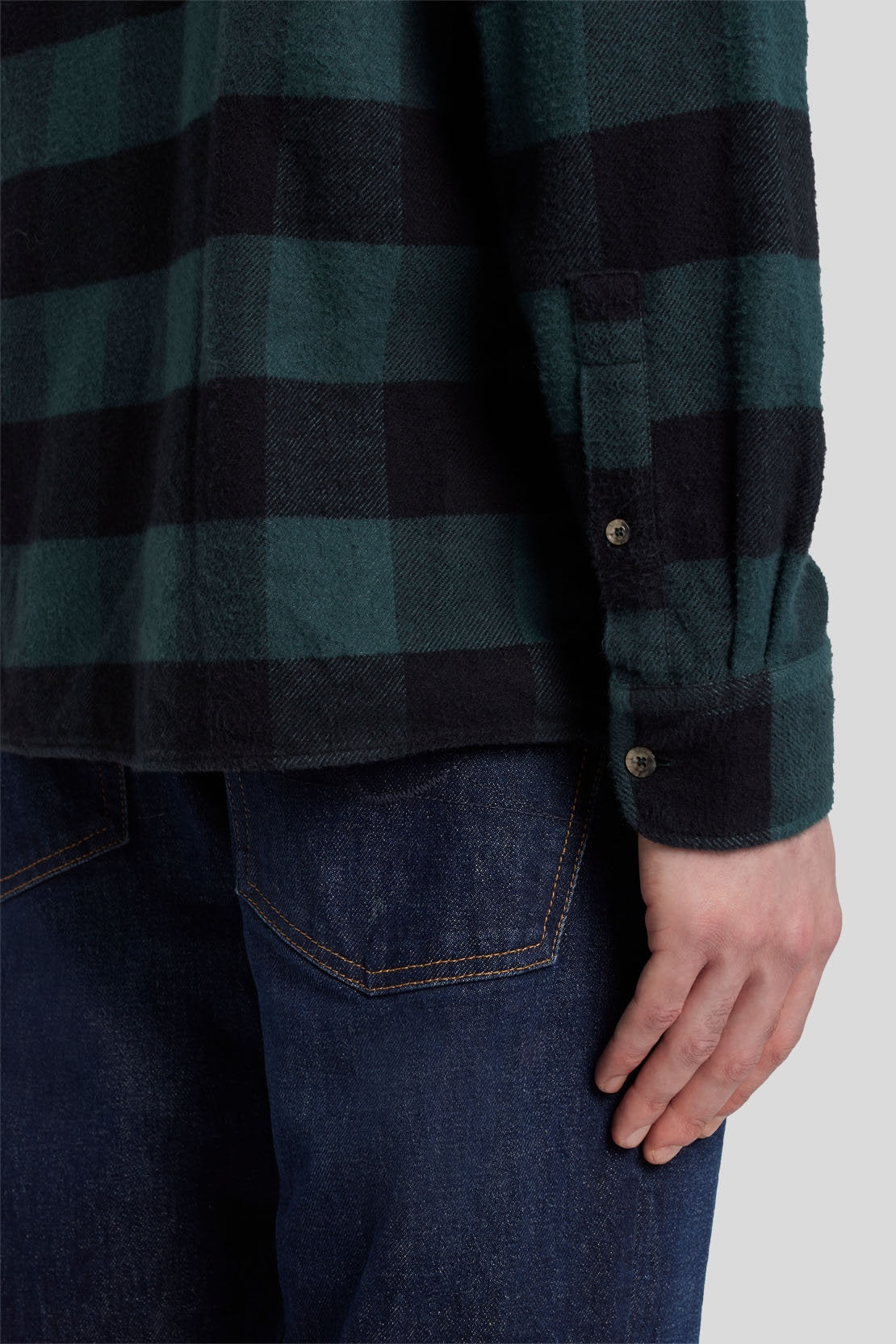 Overshirt Checkered Flannel Hunter Green_JSFM4360HG_HG_06