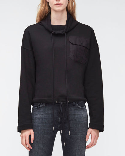 Black Utility Sweat Shirt Cotton Black 7 For All Mankind