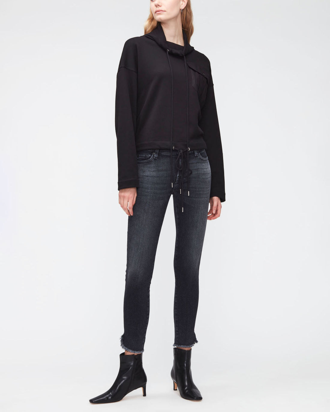 Black Utility Sweat Shirt Cotton Black 7 For All Mankind