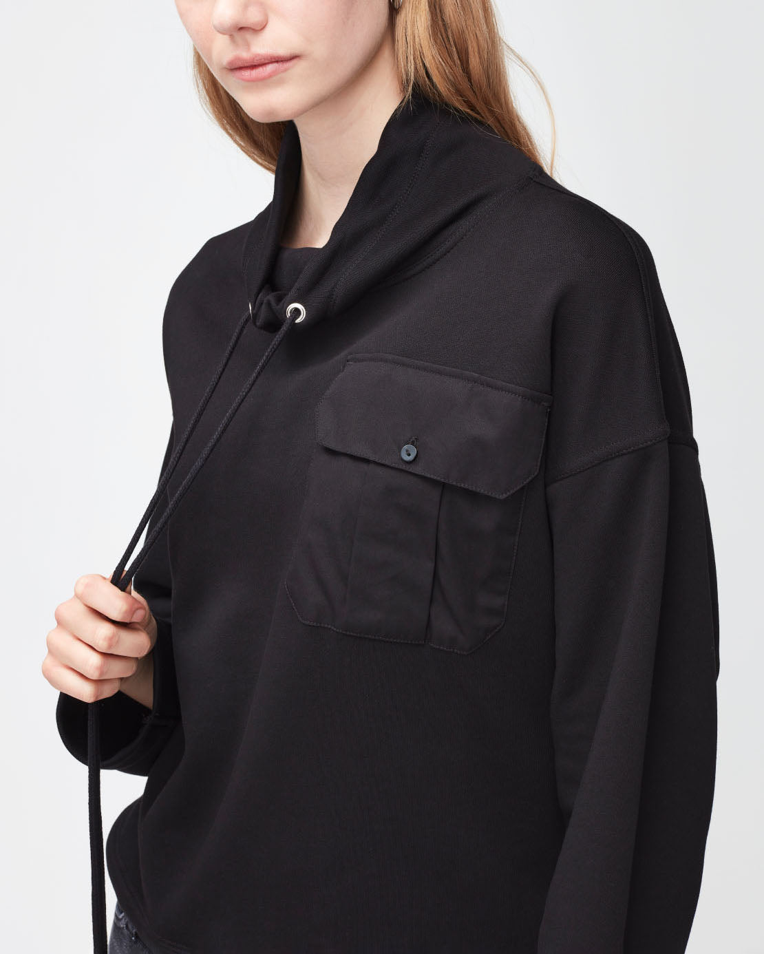 Black Utility Sweat Shirt Cotton Black 7 For All Mankind