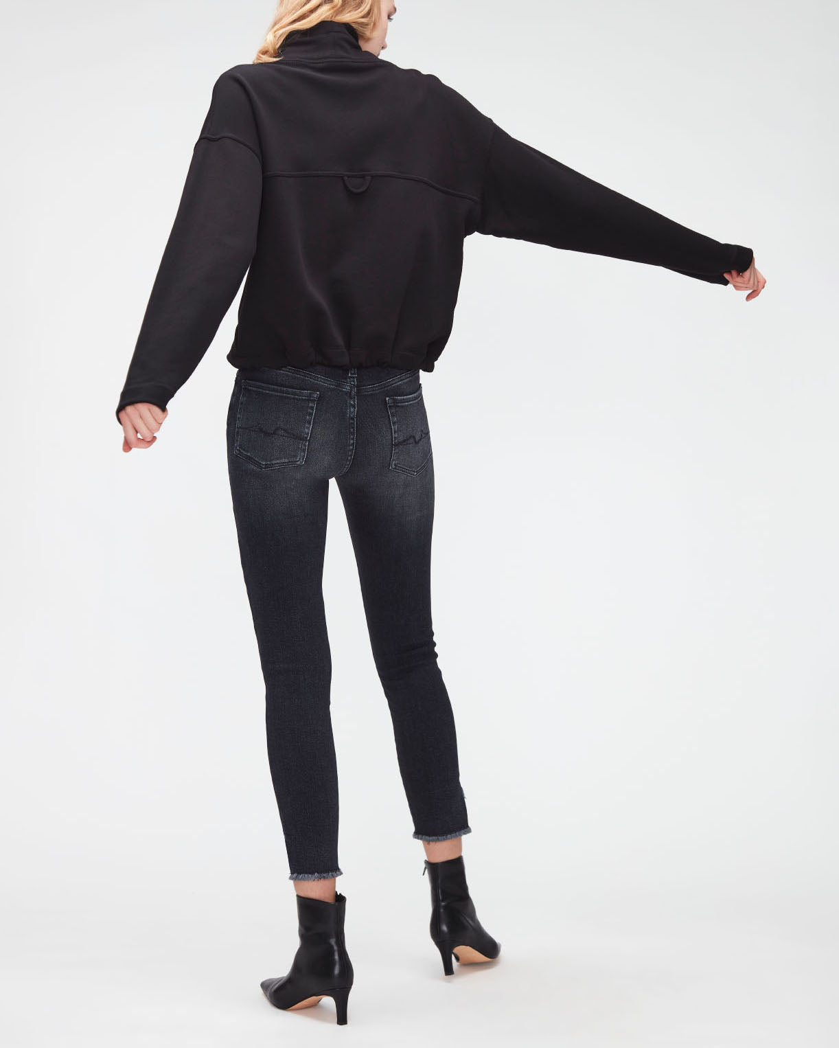 Black Utility Sweat Shirt Cotton Black 7 For All Mankind
