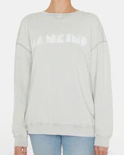 Light Grey Mankind Sweat Cotton With Printed Logo Peony 7 For All Mankind