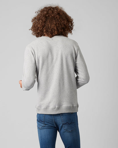 Light Grey Crew Neck Sweat Cotton Logo Grey Melange 7 For All Mankind