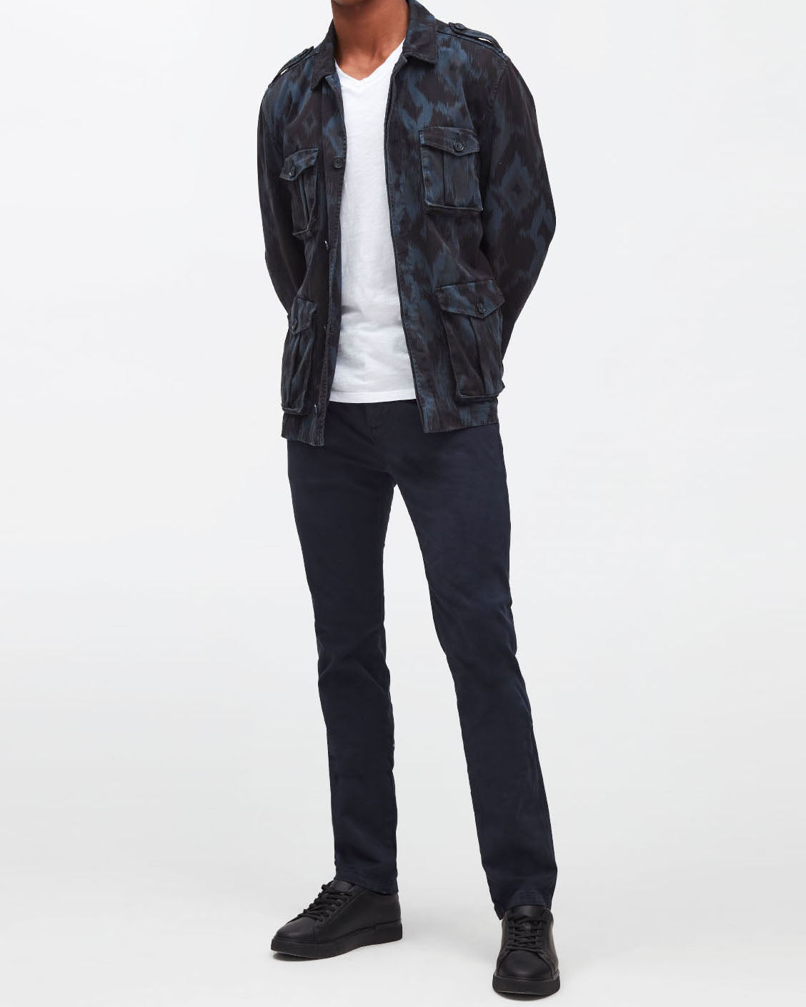 Dark Blue Hybrid Tapered Chino Luxe Performance Sateen Navy 7 For All Mankind