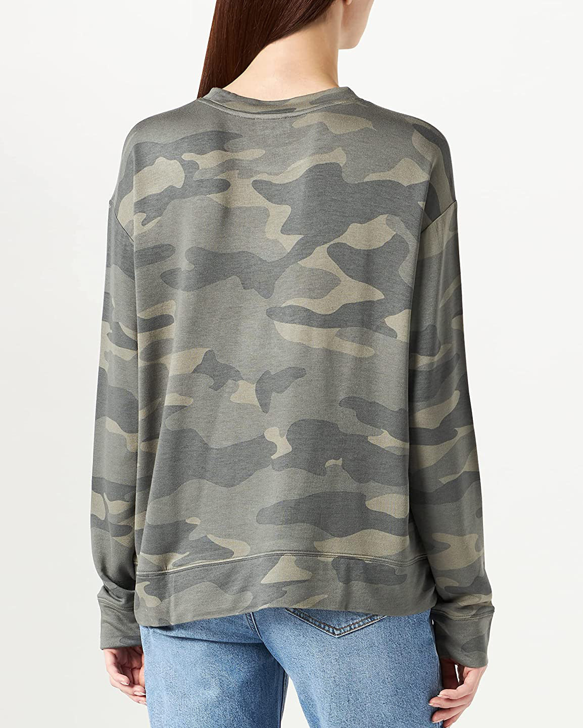 Kaki Crew Neck Pullover Baby French Terry Camu 7 For All Mankind