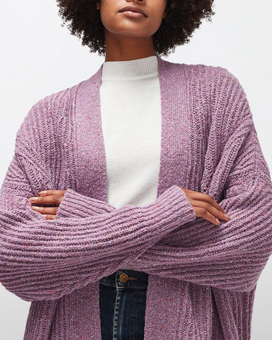 Speckled Cardigan Recycled Wool Iris