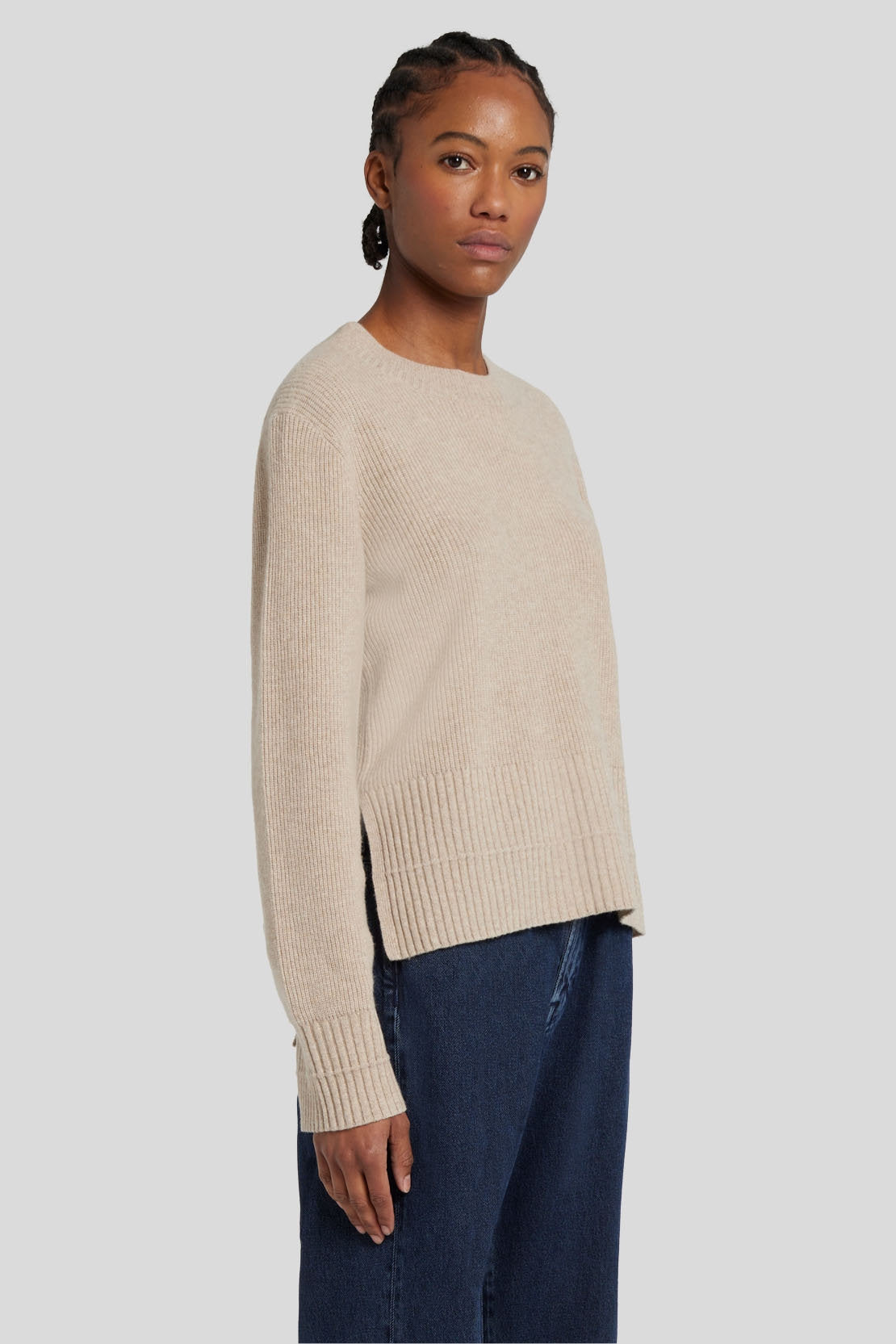 Cozy Crewneck Sweater Cashmere Blend Oatmeal_JSHL5490OA_OA_03