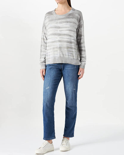 Light Grey Journey Pullover Super Soft Smoke Tie Dye 7 For All Mankind
