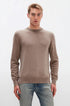 Crew Neck Knit Cashmere W/ Stitch Detail Taupe 7 For All Mankind