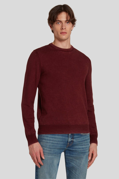 Crew Neck Knit Merino Fast Dye Mulberry_JSHM2160MU_MU_01