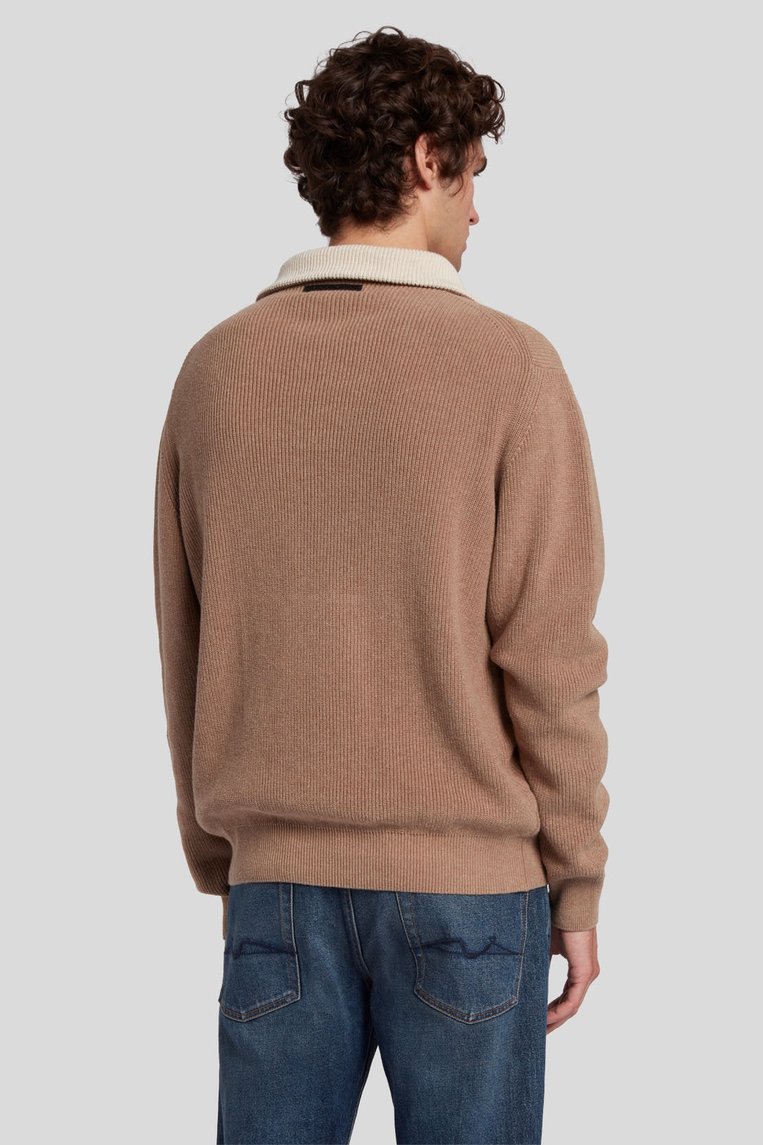 Half Zip Mock Neck Cotton Sand_JSHM2400SA_SA_05