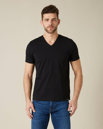 Black V-NECK T-SHIRT Luxe Performance Black