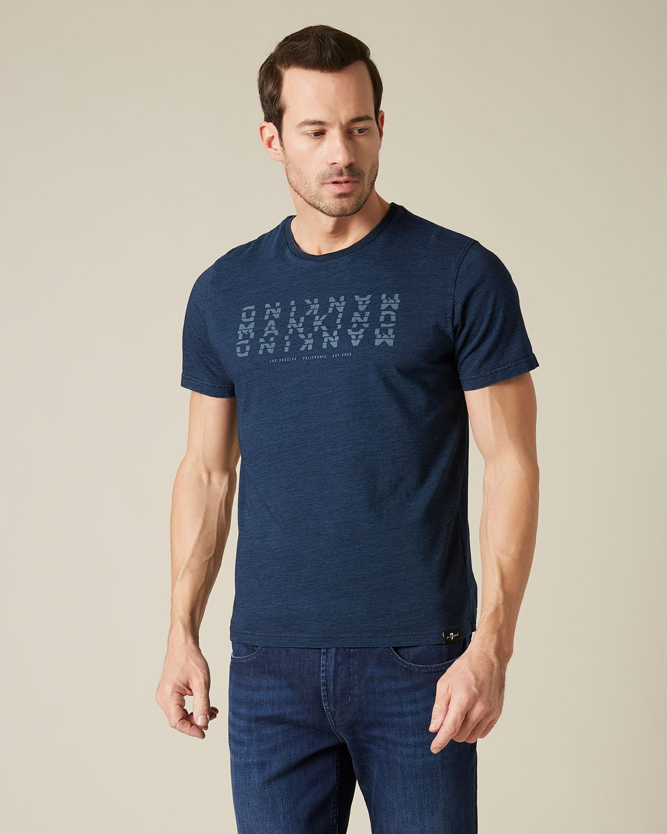 Middle Blue LOGO TEE Cotton Logo Degrade&