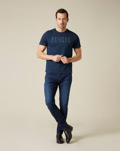 Middle Blue LOGO TEE Cotton Logo Degrade&