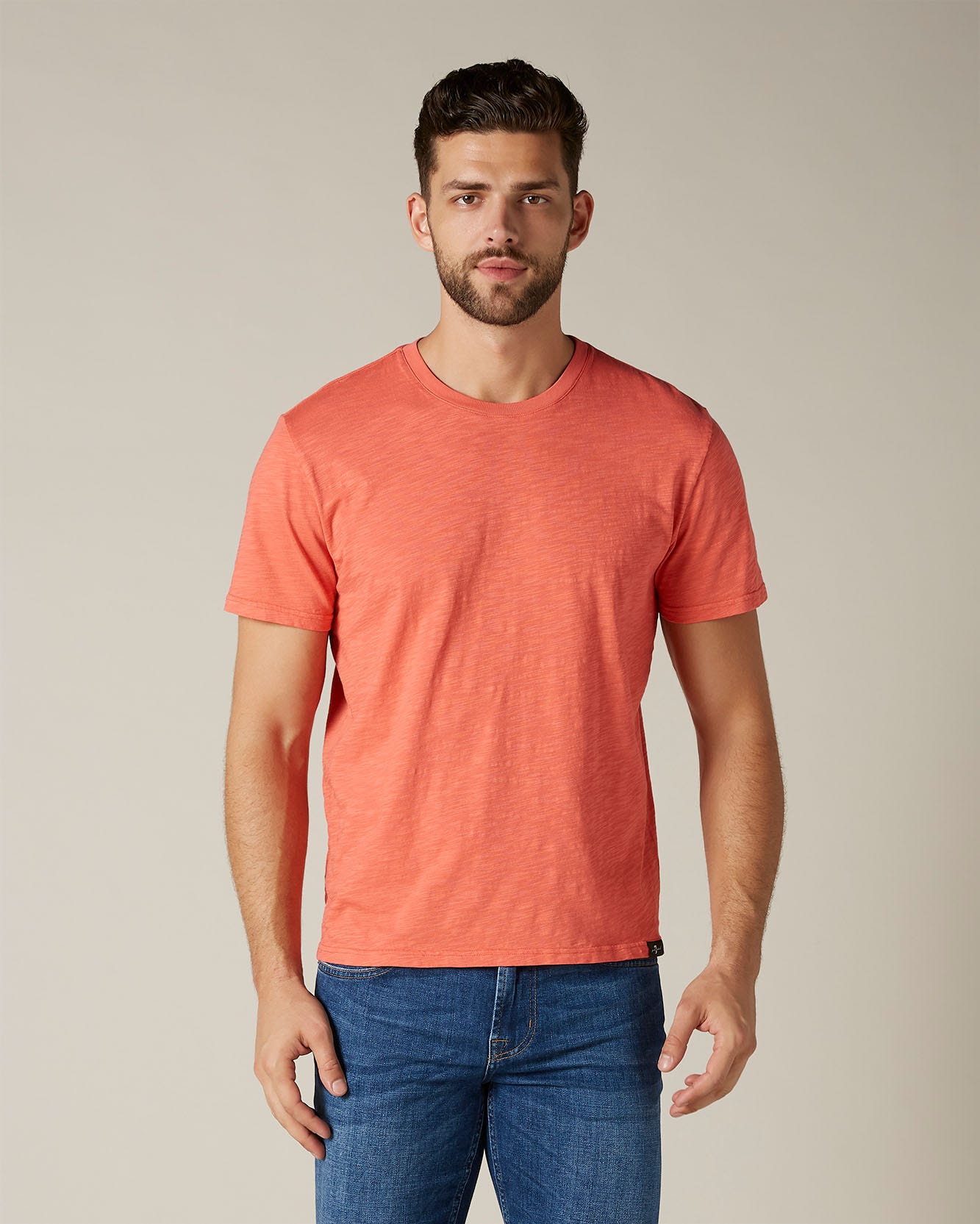 Orange T-SHIRT Slub Coral 7 For All Mankind