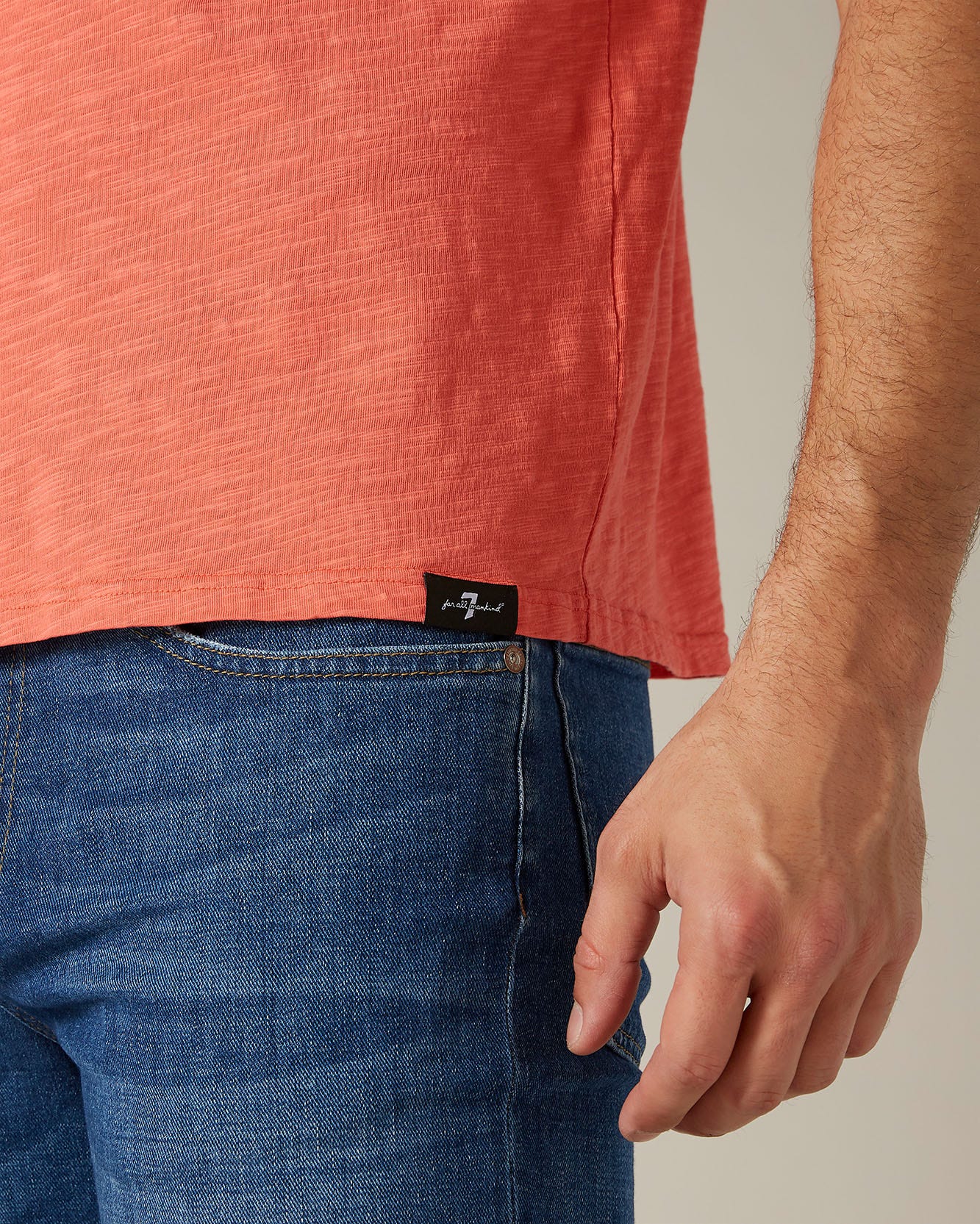 Orange T-SHIRT Slub Coral 7 For All Mankind