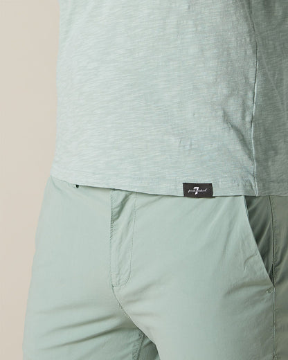 Light Green T-Shirt Slub Water Blue 7 For All Mankind