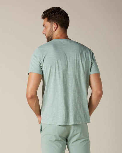 Light Green T-Shirt Slub Water Blue 7 For All Mankind