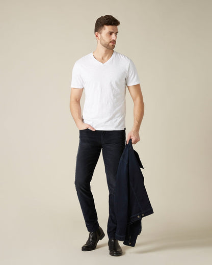 White V-NECK T-SHIRT Slub White 7 For All Mankind