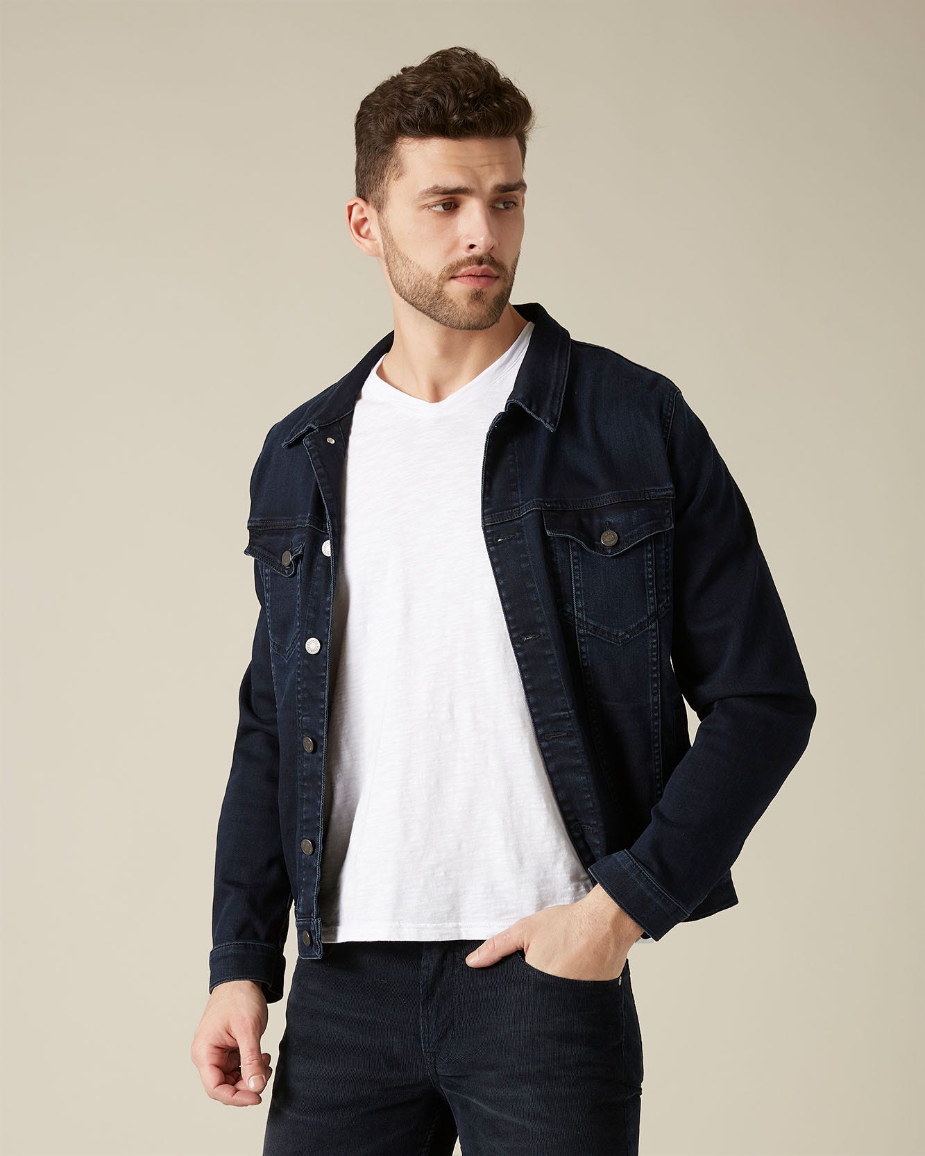 White V-NECK T-SHIRT Slub White 7 For All Mankind