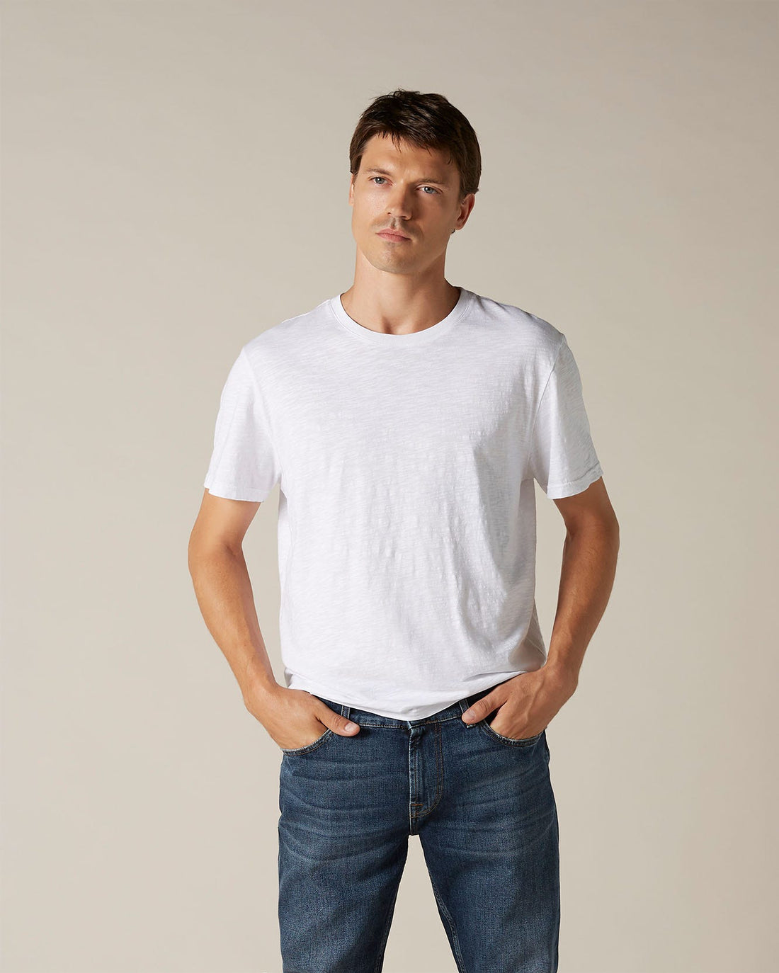 White T-SHIRT Slub White