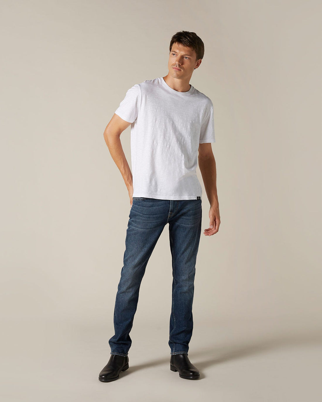 White T-SHIRT Slub White