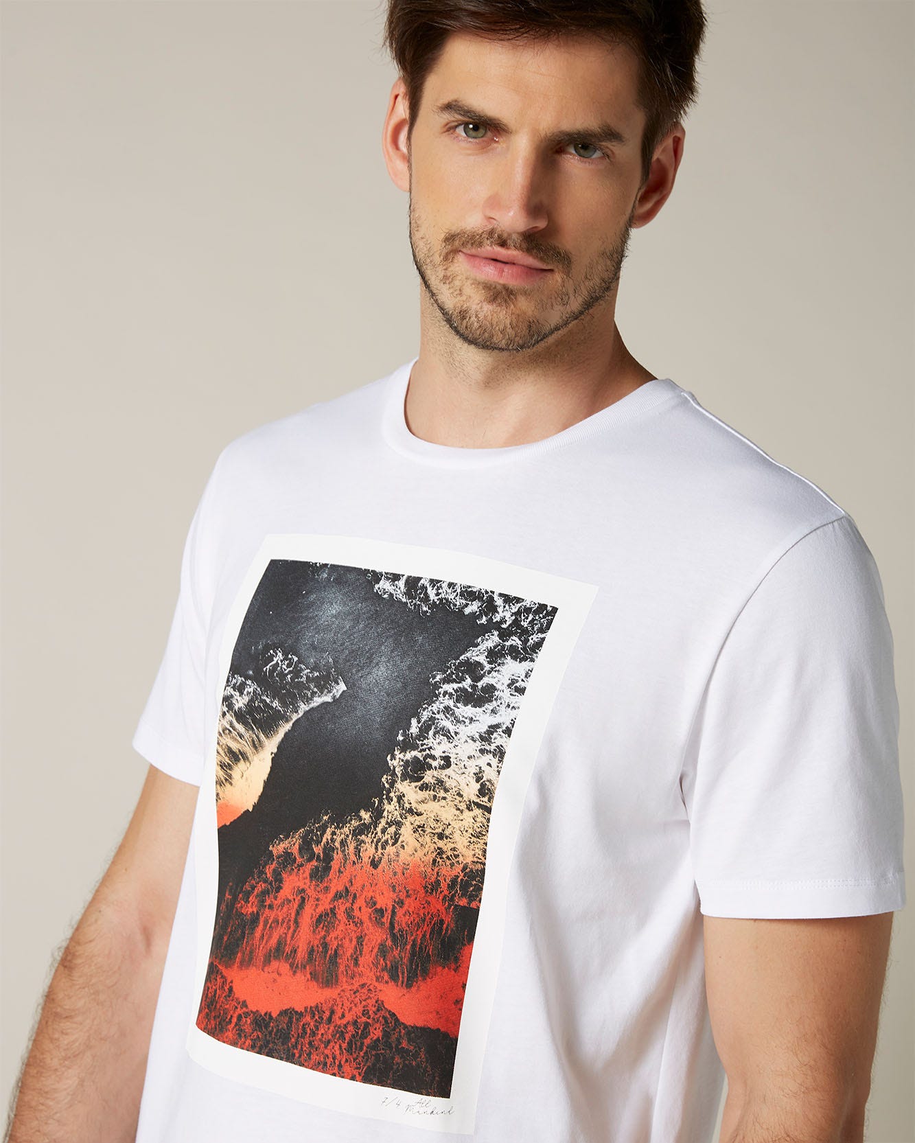 White Graphic Tee Light Jersey 7 Wave White 7 For All Mankind